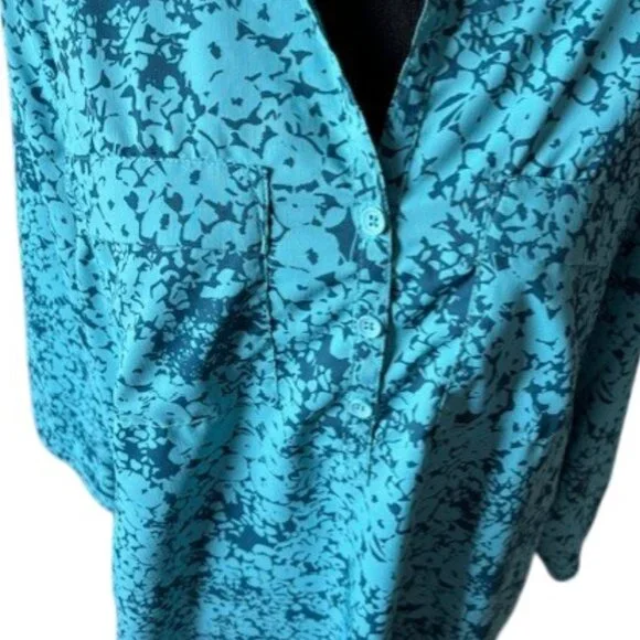 Royal Robbins Womens Expedition Hiking 3/4 Roll-up Sleeve Tunic Shirt EUC XL - Picture 2 of 6